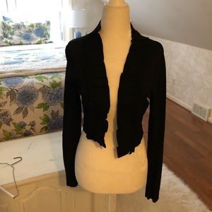 Black Ruffle Shrug Cardigan